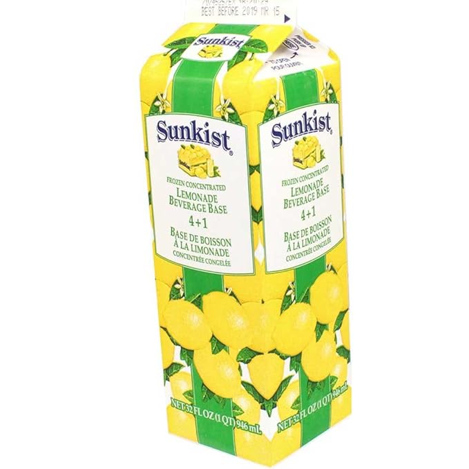 Sunkist 15 Percent Concentrate 4+1 Lemonade Beverage Base 32 Fluid Ounce -- 12 per case.
