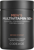 Codeage Men's Multivitamin 50+ Supplement - Essential Vitamins for Men Over 50 Years Old Minerals CoQ10 Turmeric Saw Palmetto Maca Panax Ginseng Probiotics &amp Botanicals - Non-GMO - 90 Capsu