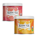 Kusmi Tea - AquaExotica + AquaSummer - Organic Blend of Hibiscus and Fruits - Caffeine Free Herbal Tea - Enjoy Hot or Iced - Loose Leaf Tea - 2 Tin Boxes of 3.5 oz