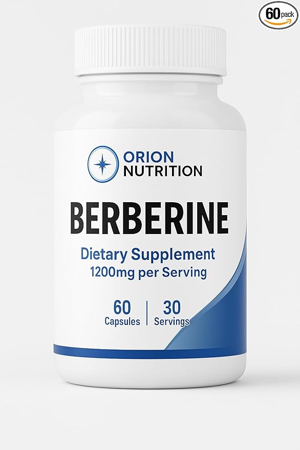 Berberine HCl 1200mg 60 Vegetarian Capsules - Gluten Free &amp Non-GMO