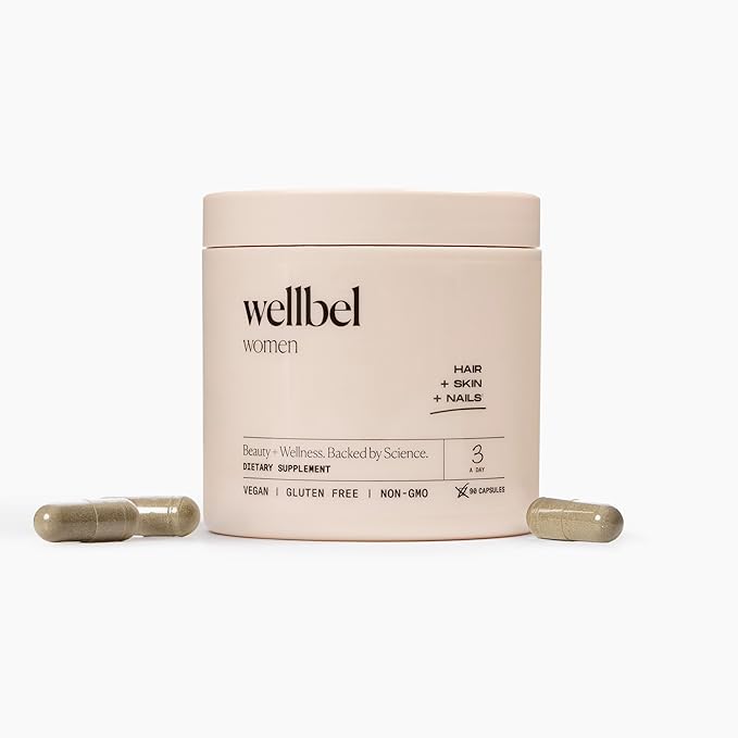 WELLBEL Women Clean Supplement for Hair Skin and Nails Vegan Gluten Free and Non GMO 90 Count