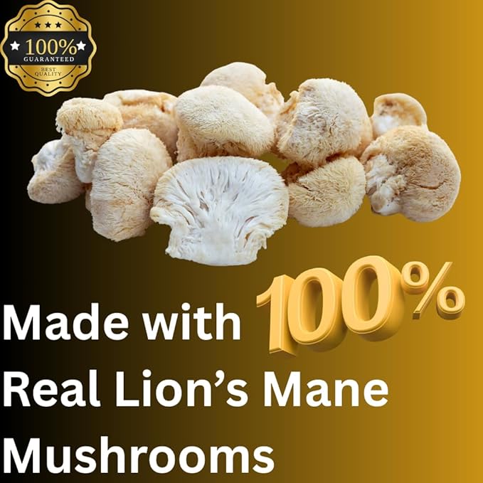 Lion’s Mane Mushroom Liquid Extract High Potency Alcohol Free 60 Daily Doses for Brain Health
