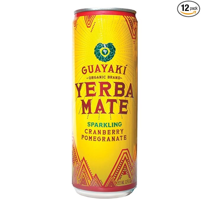 Organic Yerba Mate Sparkling Cranberry Pomegranate 12 Ounce (pack Of 12)