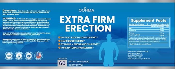 Fast-ActingMale Enhancing Supplement Pills for Blood Flow Size &amp Stamina | Natural Formula with Maca &amp Epimedium | 3rd Party Tested for Purity &amp Potency | 60 Tablets