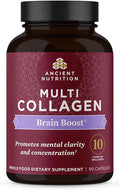 Ancient Nutrition Collagen Protein Brain Boost Collagen Protein Capsules Brain Supplement for Reduced Joint Discomfort Healthy Skin and Nails 90 ct