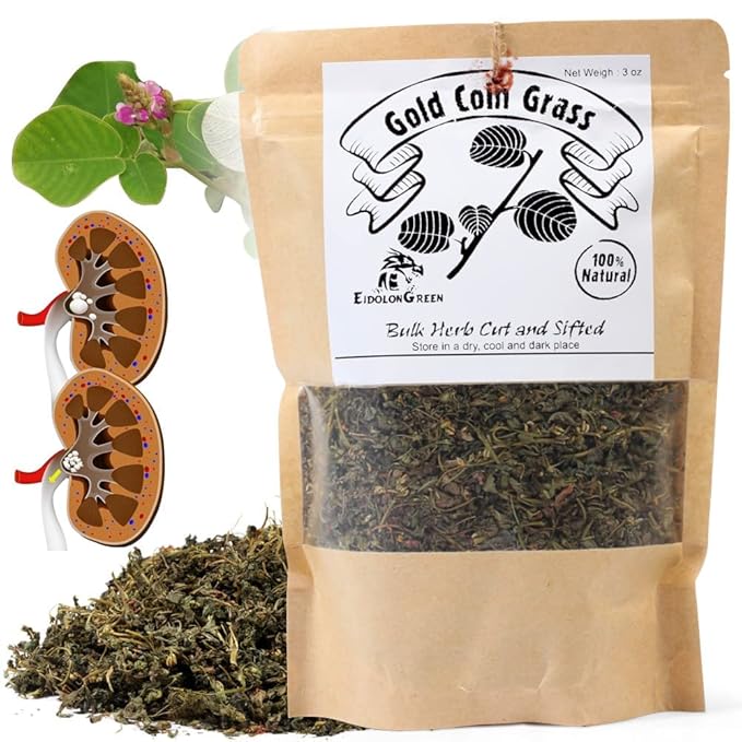 Gold Coin Grass Tea (Lysimachia christinae) - Herbal Blend for Kidney &amp Gallbladder Health | Dried Loose Leaf (3 Ounce (Pack of 1))