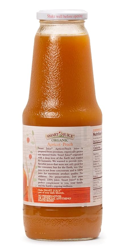 Smart Juice Organic Apricot Peach Juice - 33.8 fl oz (1L) - (Pack of 6)