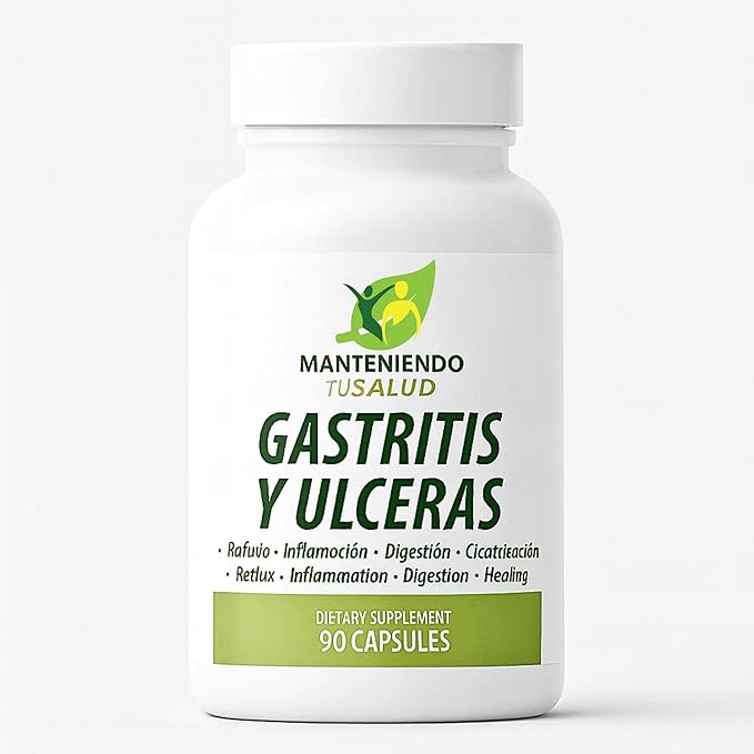 Gastritis y Ulceras Digestive Support Slippery Elm Bark Goldenseal Root 90 Capsules