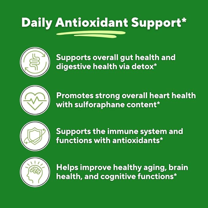 Vitapia Organic Broccoli Sprout &amp Broccoli Extract for Sulforaphane Antioxidant Brain Skin Heart Health Support - 120 Veggie Capsules - Non-GMO Gluten-Free Vegan-Friendly Supplement