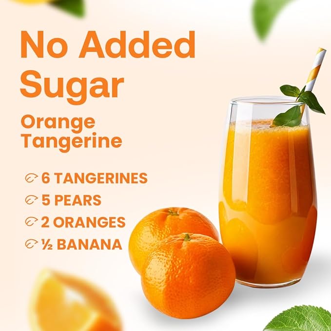Dr. Smoothie 100% Crushed Orange Tangerine – No Added Sugar Made with Real Fruits/Fruit Juice – Vegan No Artificial Colors or Flavors – Sunny Blend of Sweet Oranges &amp Tangerines – 46 oz Bottle