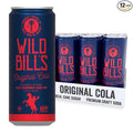 Wild Bill's Original Cola Soda Classic Craft Soda Pop Soft Drinks Sodas Made with Pure Cane Sugar Caffeine Free NO High Fructose Corn Syrup Gluten Free Vegan Low Sodium 12 Oz 12 Pack