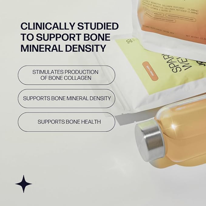 Sparkle Wellness Joint Boost (No Flavor) [30-Serves] &amp Bone Mineral Boost (No Flavor) [30-Serves] | Collagen with FORTIGEL &amp TENDOFORTE and FORTIBONE to Support Joints and Bone Health