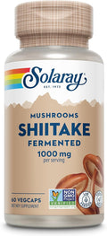 SOLARAY Fermented Shiitake Mushroom 500mg | Healthy Immune Liver &amp Digestive Function Support | Non-GMO &amp Vegan | 60 VegCaps