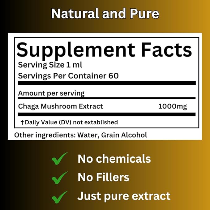 MagMushroom Chaga Mushroom Extract Liquid Tincture Daily Supplement Double Extracted for Maximum Potency 2 Fl. oz. 60 Daily doses