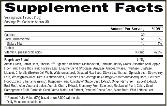 IVL - All Day Energy Greens - Supplement Powder Mix Drink Greens Powder Superfood - Super Greens Blend for Optimal Nutrition Energy &amp Digestion Green Juice Superfood Boost