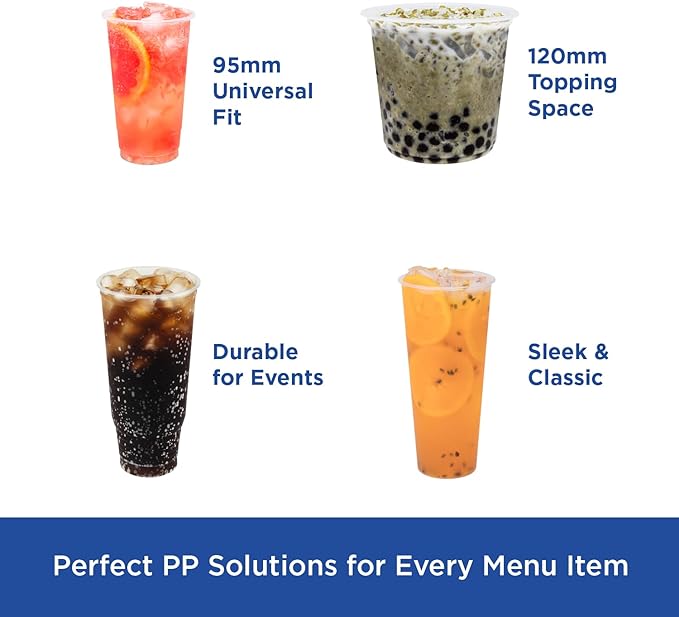 Karat [42oz - 300ct PP Plastic Cold Disposable Plastic Cups - BPA-Free 117mm Diameter Drinking Cups for Cold Beverages Iced Coffee Water Ideal for Parties and Events