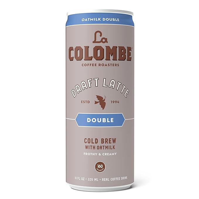 La Colombe CoffeeOatmilk Double Latte11 fl oz CansCoffeehouse Quality Cold BrewSpecialty Grade Coffee BeansReady-to-Drink On-the-Go(Pack of 24)