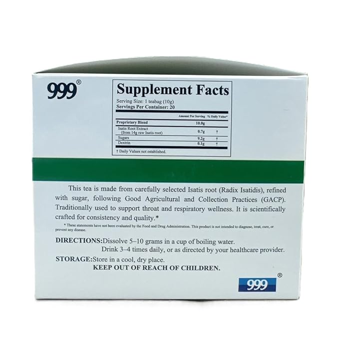 3 Bags of 999 Isatis Root Tea (20 Sachets)