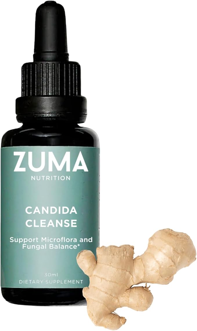 Zuma Nutrition Candida Support Tonic Vegan Herbal Liquid with Cloves Ginger Ginseng Echinacea &amp Grape Seed Extract Plant Based Water Soluble Supplement for Men &amp Women Non GMO 30 ML Bot