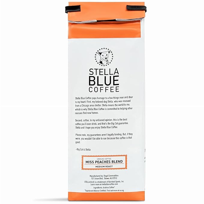 Stella Blue Ground Coffee Variety Pack Big Cat Blend And Miss Peaches Blend Medium Roast Arabica Coffee Smooth Balanced Flavor With Caramel Citrus And Fruity Notes Ethically Sourced 12 oz Bags