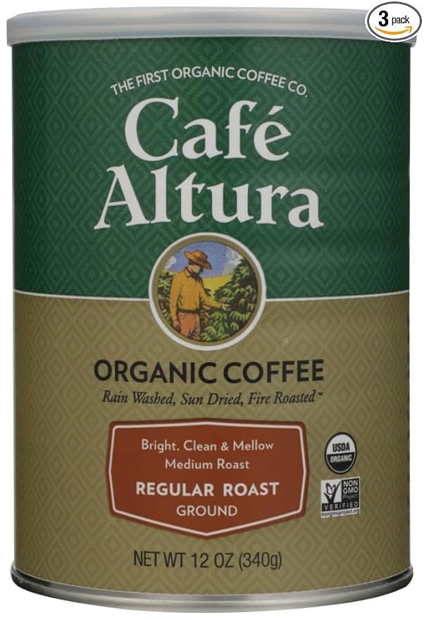 Cafe Altura Ground Organic Coffee Regular Roast 12 Ounce (Pack of 3) by Cafe Altura
