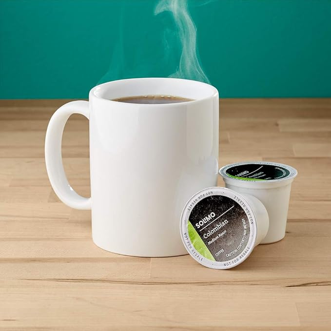 Amazon Brand - Solimo Medium Roast Coffee Pods Colombian Compatible with Keurig 2.0 K-Cup Brewers 100 Count