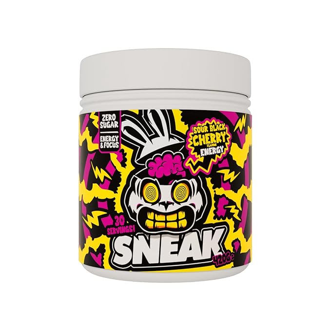 SNEAK Energy Drink Powder | Super Sour Cherry | No Sugar. No Nasties. Just Natural Caffeine Focus-Boosting Nootropics | 30 Servings