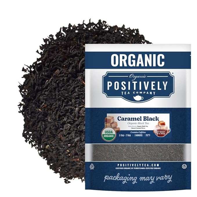 Organic Positively Tea Company Caramel Black Tea Loose Leaf 16 Ounce