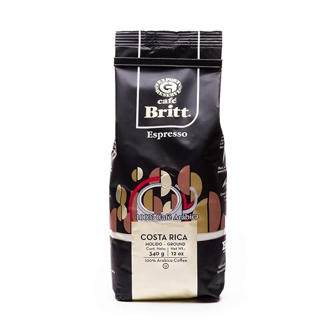 Café Britt® - Costa Rican Espresso Coffee (12 oz.) (3-Pack) - Ground Arabica Coffee Kosher Gluten Free 100% Gourmet &amp Dark Roast