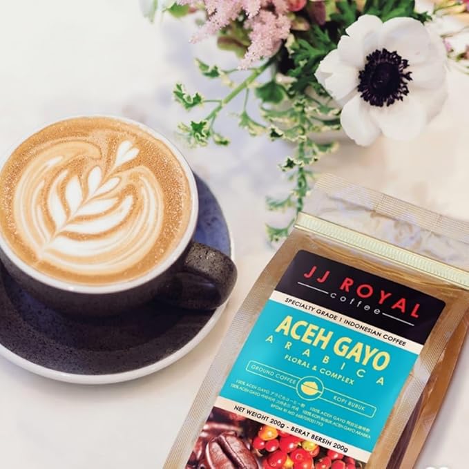 JJ Royal Coffee Aceh Gayo Arabica 200g Ground Coffee (Pack of 2)