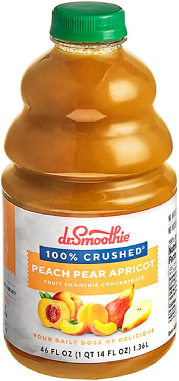 100% Crushed Peach Pear Apricot Fruit Smoothie Mix 46 fl. oz. WS-103DR100PEAA-NPF