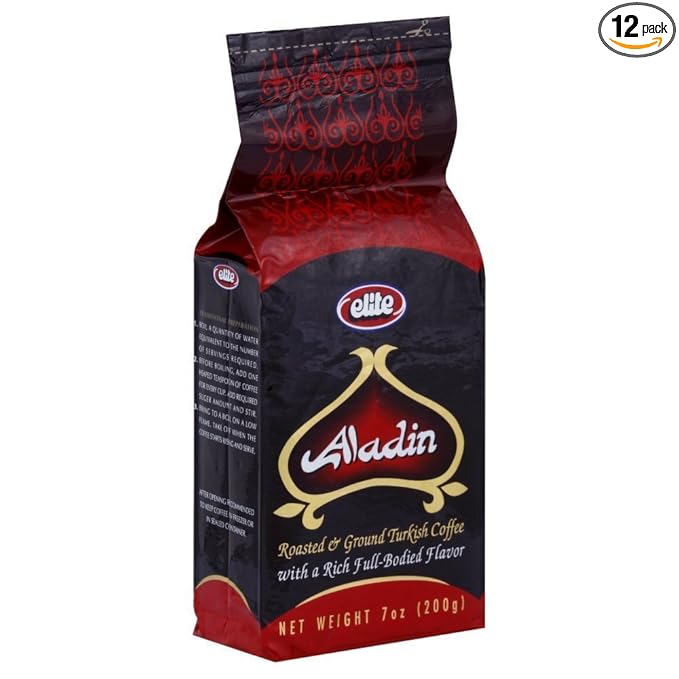 Elite Roasted &amp Ground Turkish Coffee with a Rich Full Bodied Flavor (7 Oz.)(Pack of 12)