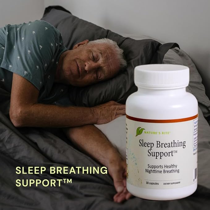Nature's Rite Sleep Breathing Support - Natural Assistance for Better Sleep Improve Breathing Pattern 30 Capsules All-Natural Herbal Ingredients Made in USA