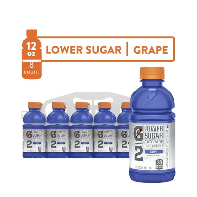 Low-Calorie Thirst Quencher GrapeElectrolyte Drink 12 oz. Bottle (pack of 8) Electrolytes for Rehydration Drinks Sport Drink Bottle
