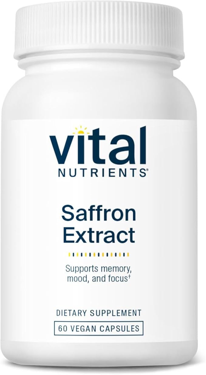 Vital Nutrients Saffron Extract - Saffron Supplement for Mood Calm Restful Sleep &amp Nervous System Support - Vegan Dairy Gluten Free - 60 Count