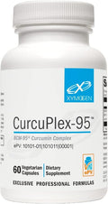 XYMOGEN CurcuPlex-95 - Turmeric Curcumin Supplement for Daily Brain Support* - Enhanced Bioavailability - Non-GMO Gluten-Free Vegan - 60 Capsules