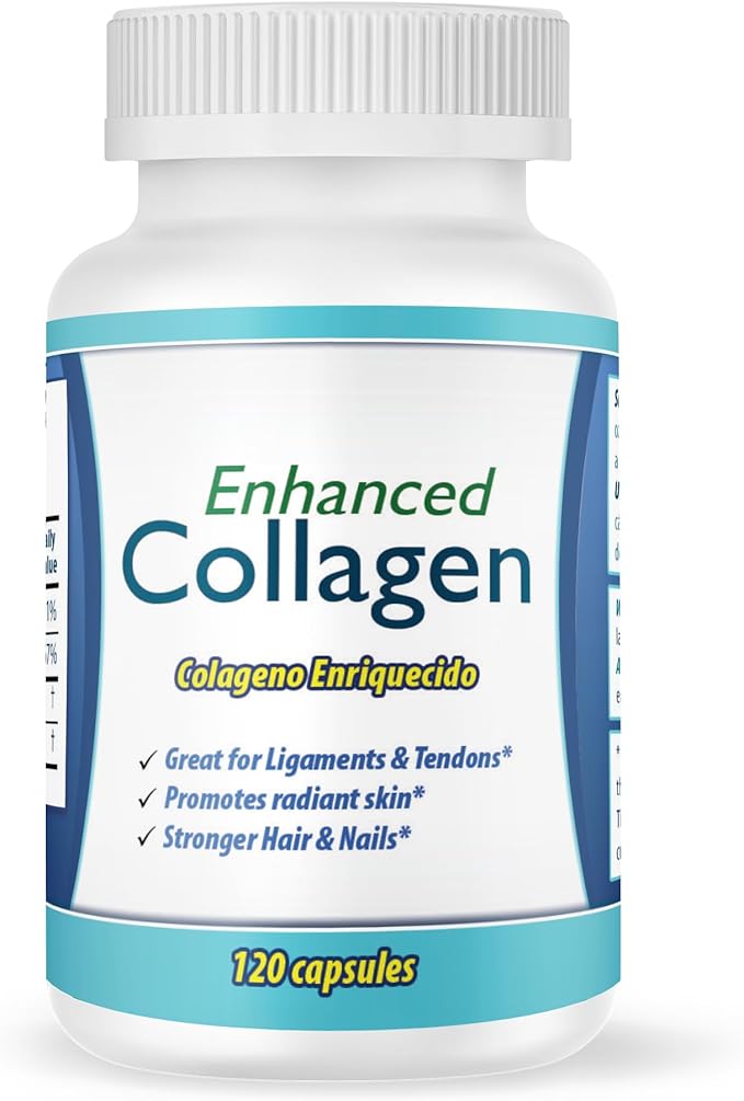 Hydrolyzed Collagen Capsules. 2-Bottle Set. 240 Capsules Total. Enriched with Vitamin C Biotin and Hyaluronic Acid. Supports Skin Joint and Bone Health. Colageno Hidrolizado capsulas