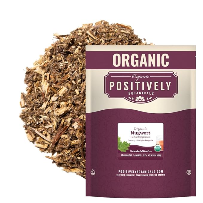Organic Positively Botanicals Company Mugwort Herbal Tea Loose Leaf Botanical 16 Ounce