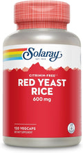 SOLARAY Red Yeast Rice 600mg System Support Non-Irradiated &amp No Citrinin Lab Verified 120 VegCaps
