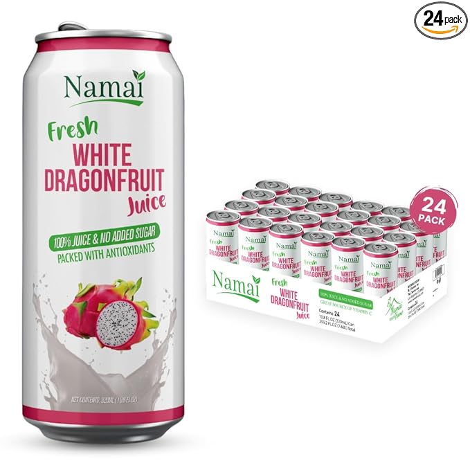 Namai 100% All Natural Pure Dragonfruit Juice No Added Sugar No Preservatives Pack of 24