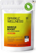 Sparkle Wellness Muscle Boost (Orange) [30-Serves] | Collagen Supplement Powder with Hydrolyzed BODYBALANCE Collagen Peptides &amp Buffered Vitamin C | Improves Body Composition