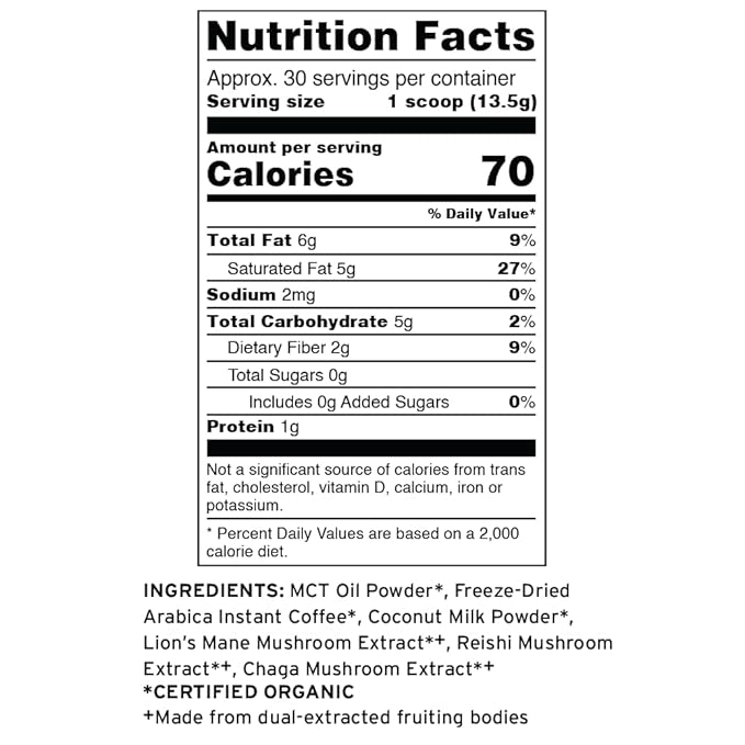 Terrasoul Superfoods Organic Cognitive Mushroom Coffee 30 Servings 14.29 Oz Energize Your Morning and Boost Focus with Powerful Mushrooms Compare to Ryze Mushroom Coffee