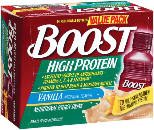 BOOST High Protein Nutritional Energy Drink Vanilla 8 Ounce Bottle (Pack of 24)