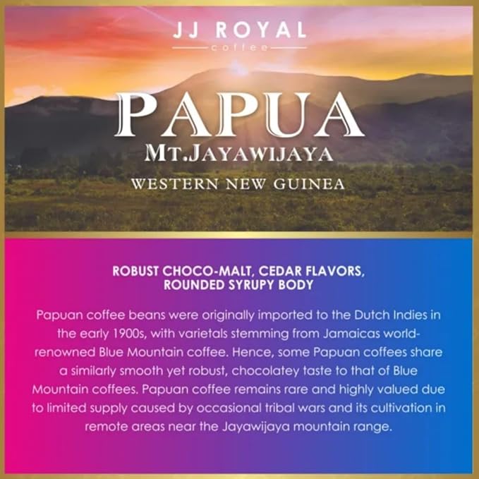 JJ Royal Coffee Papua Arabica 200g Ground Coffee (Pack of 2)