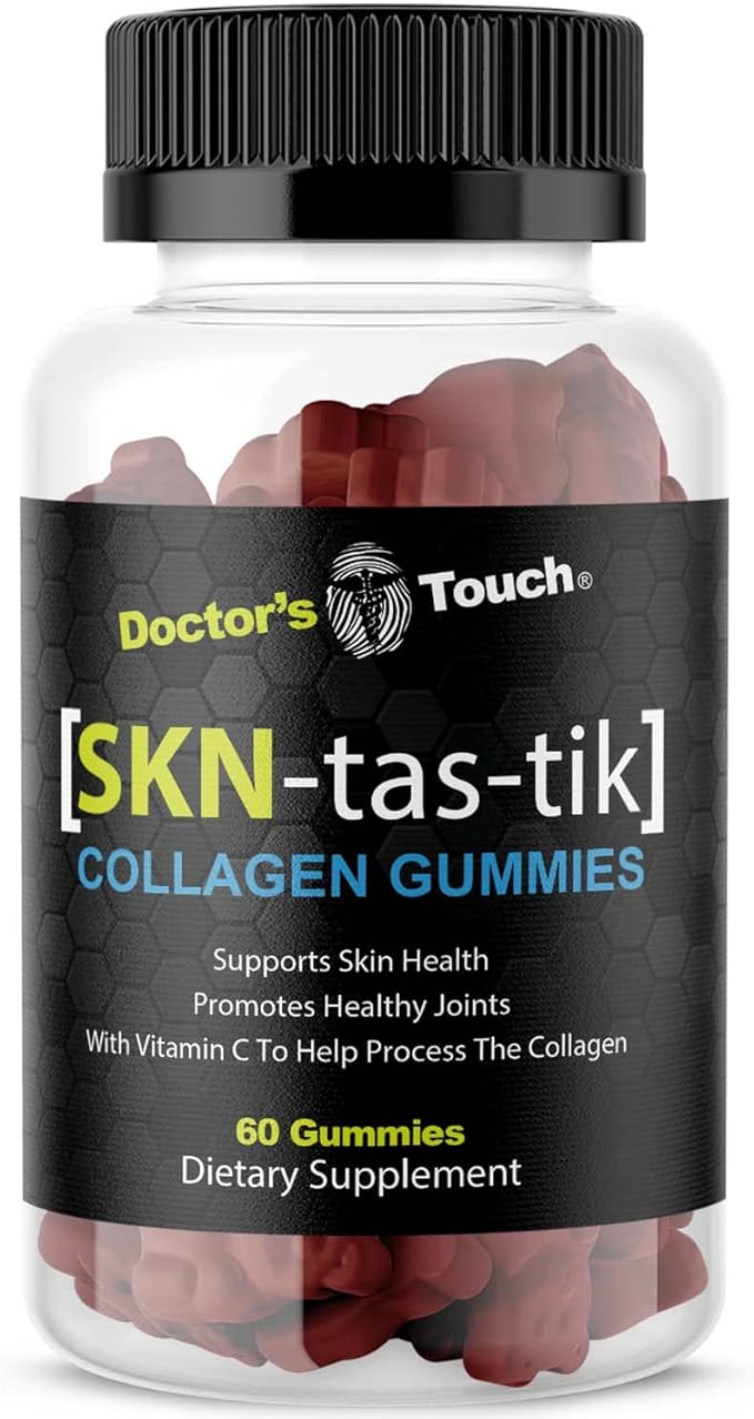 Doctor's Touch SKNtastic Collagen Gummies for Men and Women Clinically Tested Hydrolyzed Collagen with Vitamin C Supporting Healthy Skin and Promoting Healthy Joints