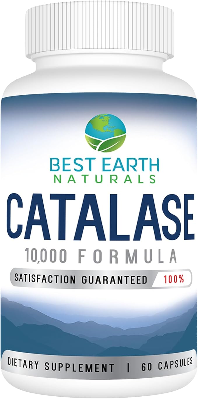 Best Earth Naturals Catalase Supplement 10000 with Saw Palmetto Biotin Fo-Ti PABA - Hair Supplements for Strong Hair - 60 Capsules