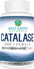 Best Earth Naturals Catalase Supplement 10000 with Saw Palmetto Biotin Fo-Ti PABA - Hair Supplements for Strong Hair - 60 Capsules