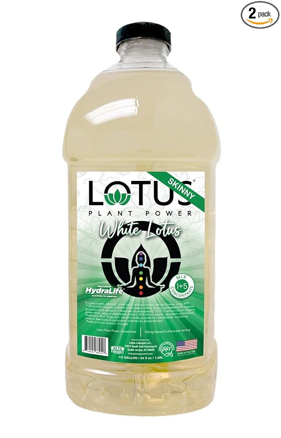 Lotus Energy Drink Concentrate 64 fl oz (Skinny White) Pack of 2