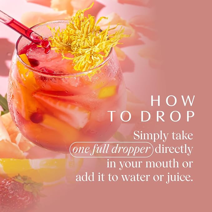 Apothékary Rosé-Tinted Glasses Supports a Balanced Mood and Focus Alcohol-Free Wine-Inspired Herbal Liquid Drops with Schisandra Berry &amp Lion's Mane Mushroom Fast-Acting 1 fl oz 30 Servings