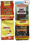 Puerto Rican Variety Pack Ground Coffee - 4 Local Favorites in 8 Ounce Bags V.3 (2 Pound Total) Includes 2 Envelopes Of Sason Accent